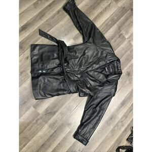 Women’s Wilson’s Leather Coat Medium Black Thinsulate Belted